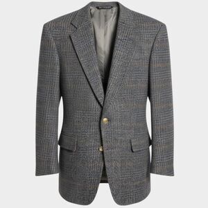 AUSTIN REED Vintage Mens Blazer Sport Coat 2-Button Jacket 40S Gray Tweed Wool